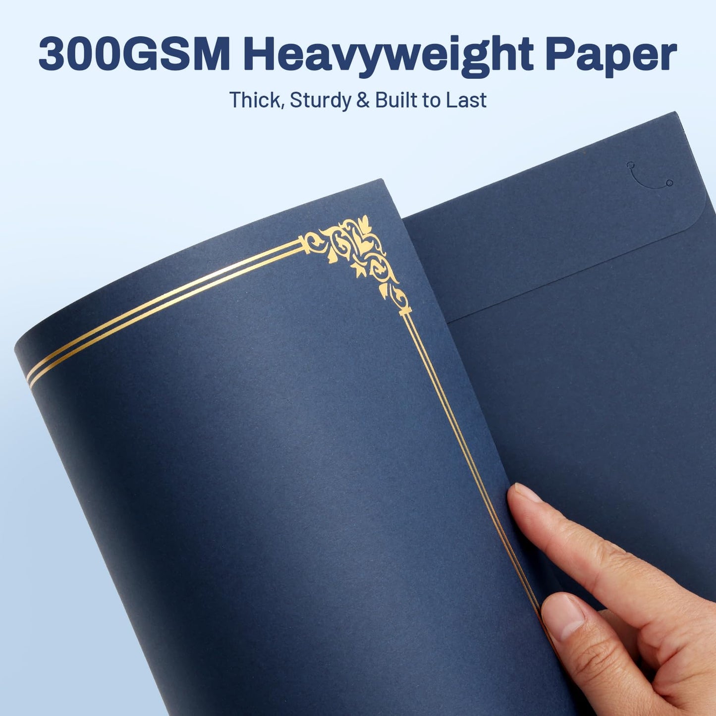 SUNEE Certificate Holders(Navy Blue, 30 Packs), Diploma Covers Gold Foil Border, for Letter Size 8.5x11 Certificates, Cardstock, Document Papers