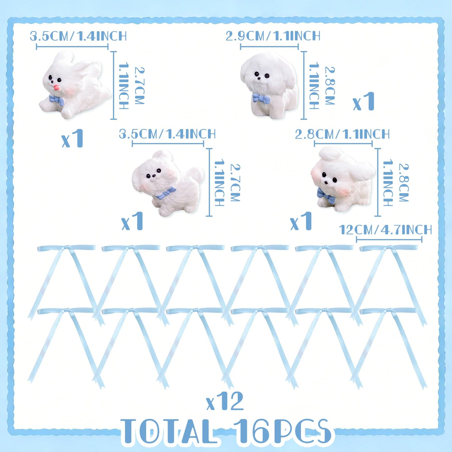 LaVenty Cute Puppies Cake Topper Cartoon Birthday Cake Decorations Figures for Birthday Party Decorations