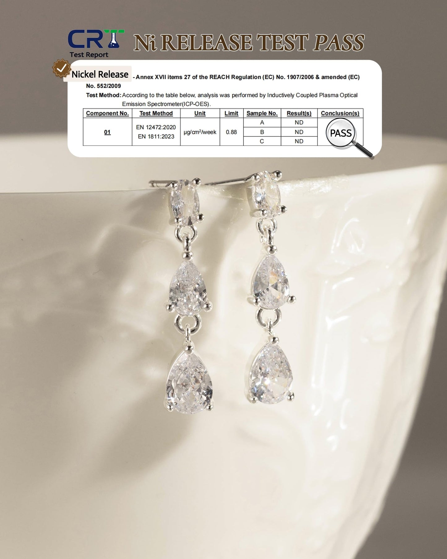925 Sterling Silver Dangle Earrings for Women Trendy - Brides Drop Dangle Cubic Zirconia Elegant Prom Bridal Bridesmaids Wedding Anniversary Dangling Jewelry