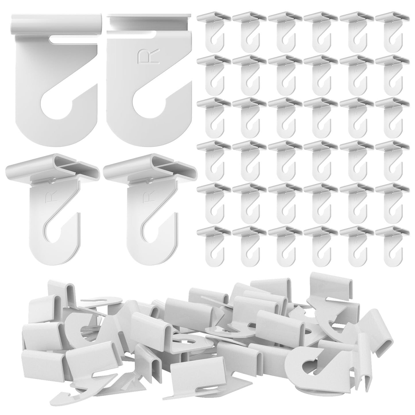 10 Pairs Drop Ceiling Hooks for Hanging Classroom Ceiling Clips Classroom & Ceiling Hanging Hook,White Enamel Finish Heavy Duty T Bar Clips,High Strength Aluminum Hold up to 20 lbs, 1" W x 1½" H