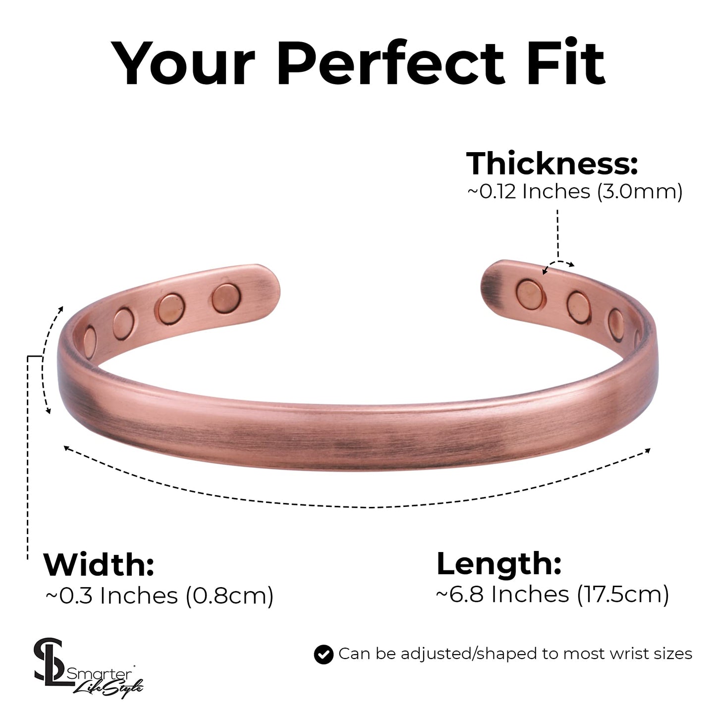 Smarter LifeStyle Elegant Copper Magnetic Bracelets (2 Pack) for Women and Men, Copper Jewelry