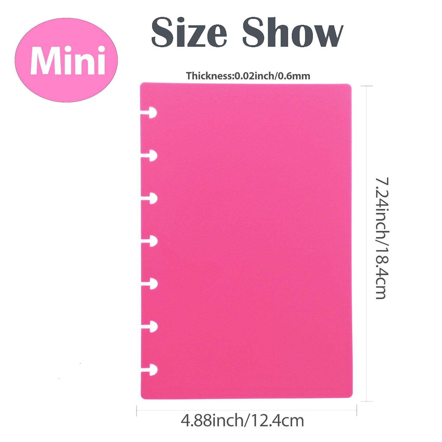 ITSYHPRO Discbound Notebook Covers,Discs DIY Planner Cover - Mini 7-Hole,Compatible with Levenger Circa Arc TUL and Happy Planner(Rose Pink,Mini,4Set)