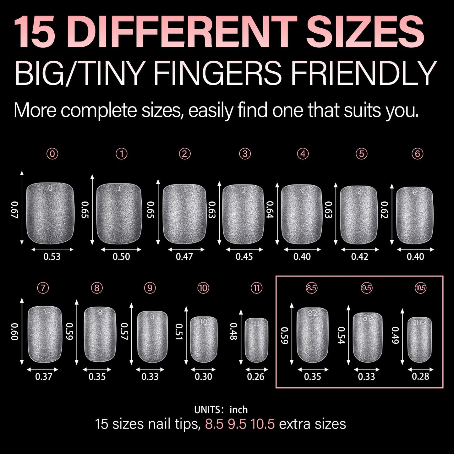 AILLSA Extra Short Square Nail Tips 450PCS Full cover Clear Nail Tips Matte No Need Files Upgraded Press on False Nail Tips for Nail Extension Fake Nail Tips Manicure 15 Sizes