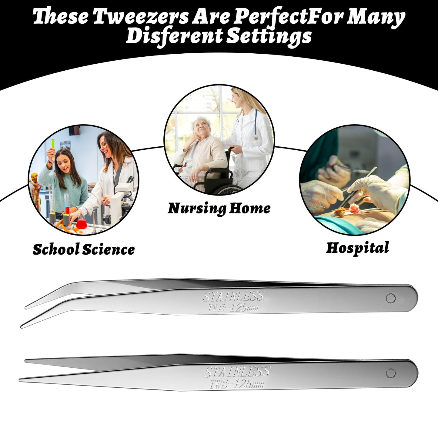 40 Pcs Stainless Steel Tweezers Set, Upgraded High Precision Tweezers, High-end Long Tweezer for Craft, Electronics, Soldering, Model, Laboratory Work, Jewelry-Making