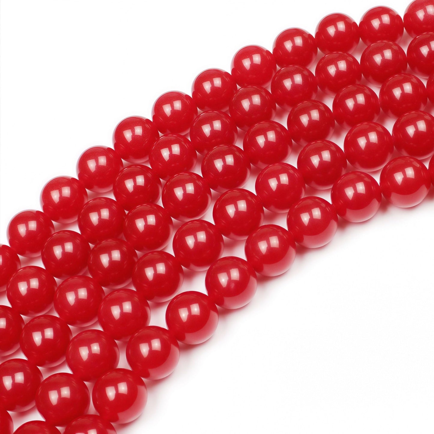 MJDCB Natural Red Jade Round Loose Beads for Jewelry Making DIY Bracelet Necklace (6mm)