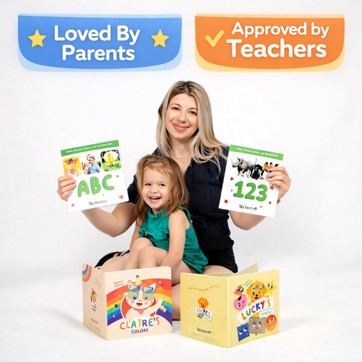 TOYVENTIVE Educational Books, Flash Cards, and Puzzles - Birthday Gifts for 1, 2, 3, and 4 Year Old Boys, Toddler Learning Toys and Activities