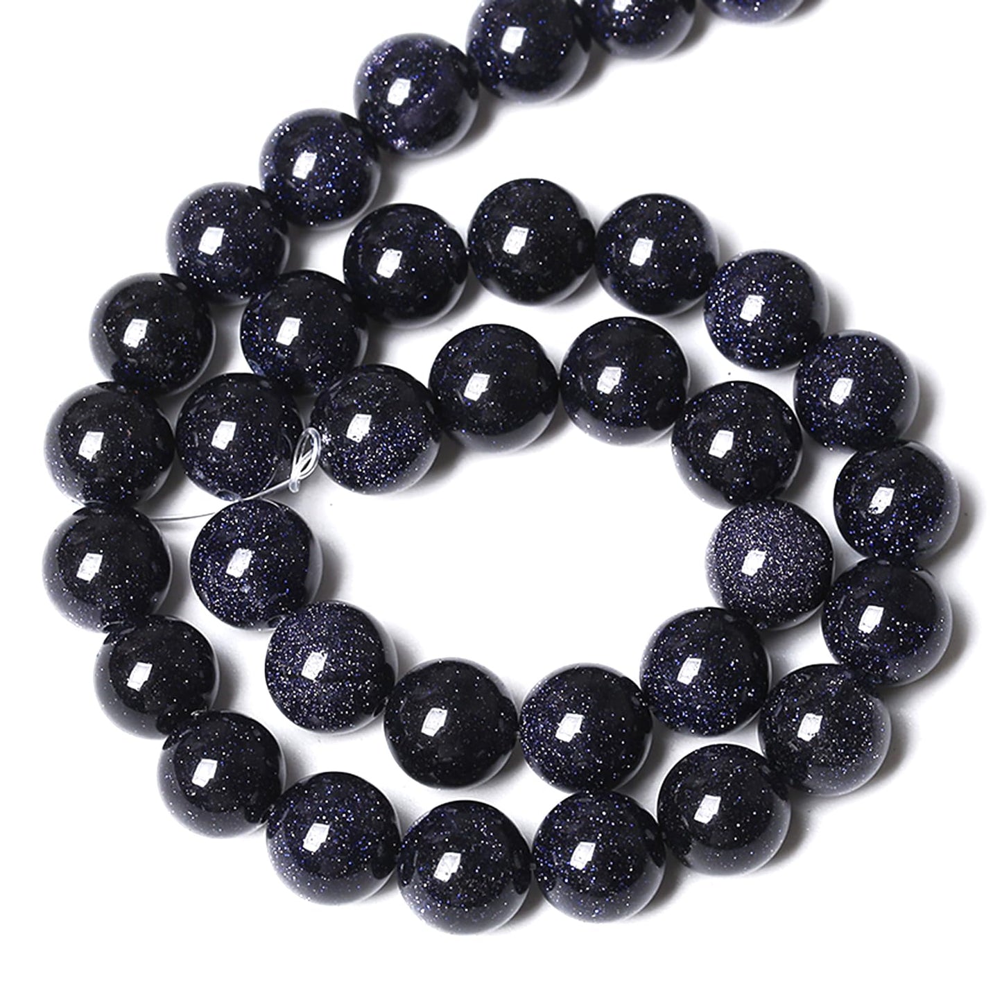Natural Blue Sand Stone Beads for Jewelry Making Round Gemstone Beads DIY Bracelet Necklace 180pcs 4MM 2 Strands 32"