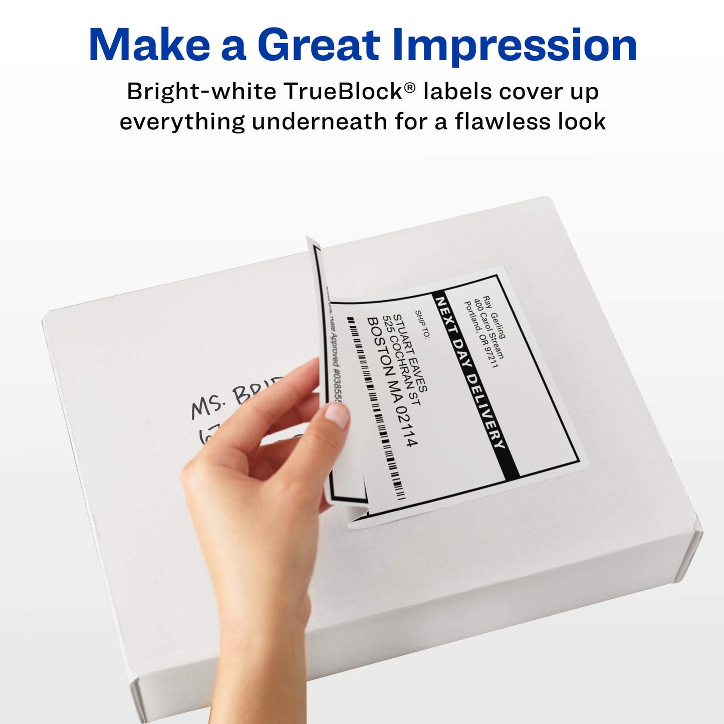 Avery Printable Shipping Labels with Sure Feed, 3-1/3" x 4", White, 600 Blank Mailing Labels for Laser Printers (5164)