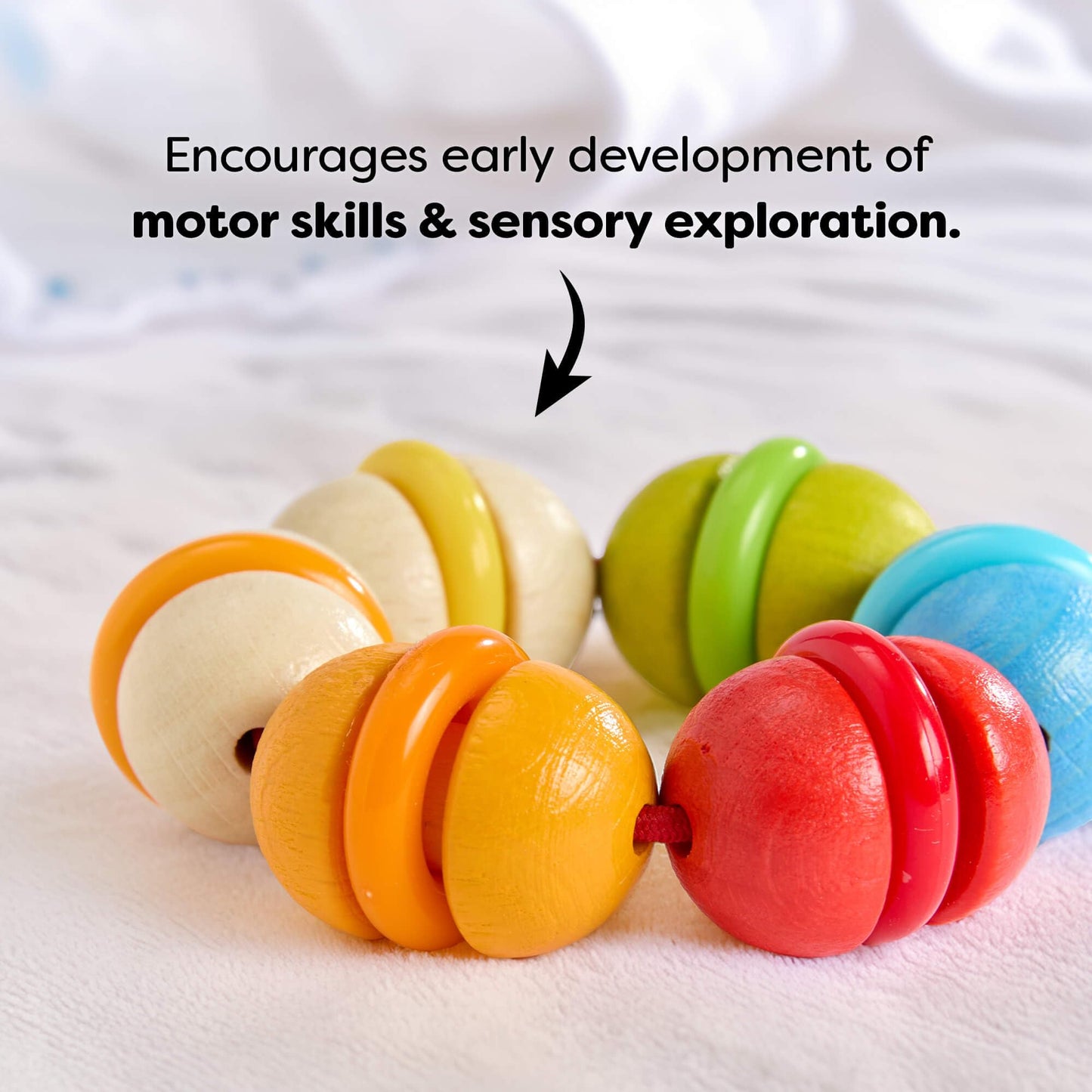 HABA Rainbow Rattle Grasping & Baby Teether – Colorful Sensory Toys for Babies with Gentle Sound and Safe Finish for 6 Months+