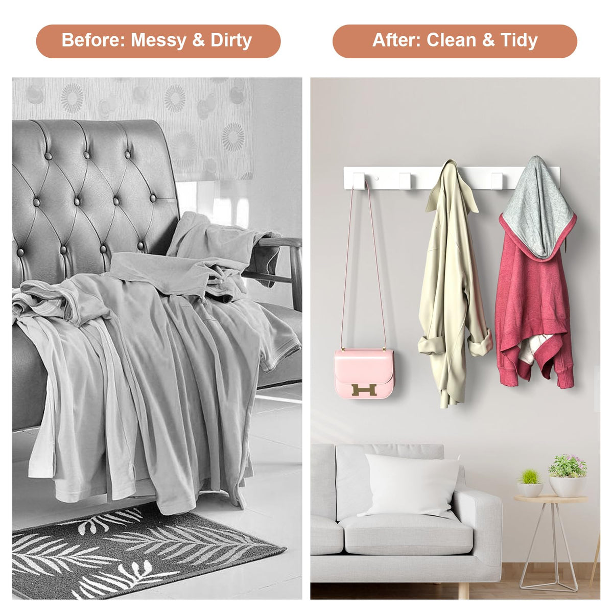 Stainless Steel Wall Coat Rack