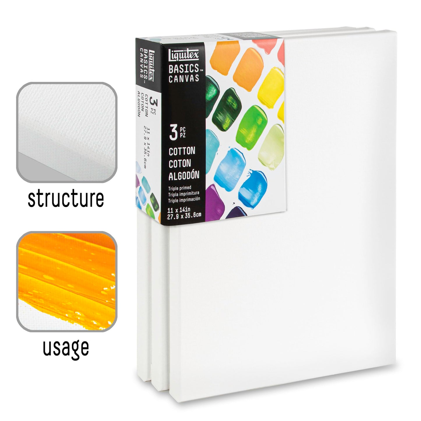 Liquitex BASICS Canvas, 3 pack, 16" x 20"