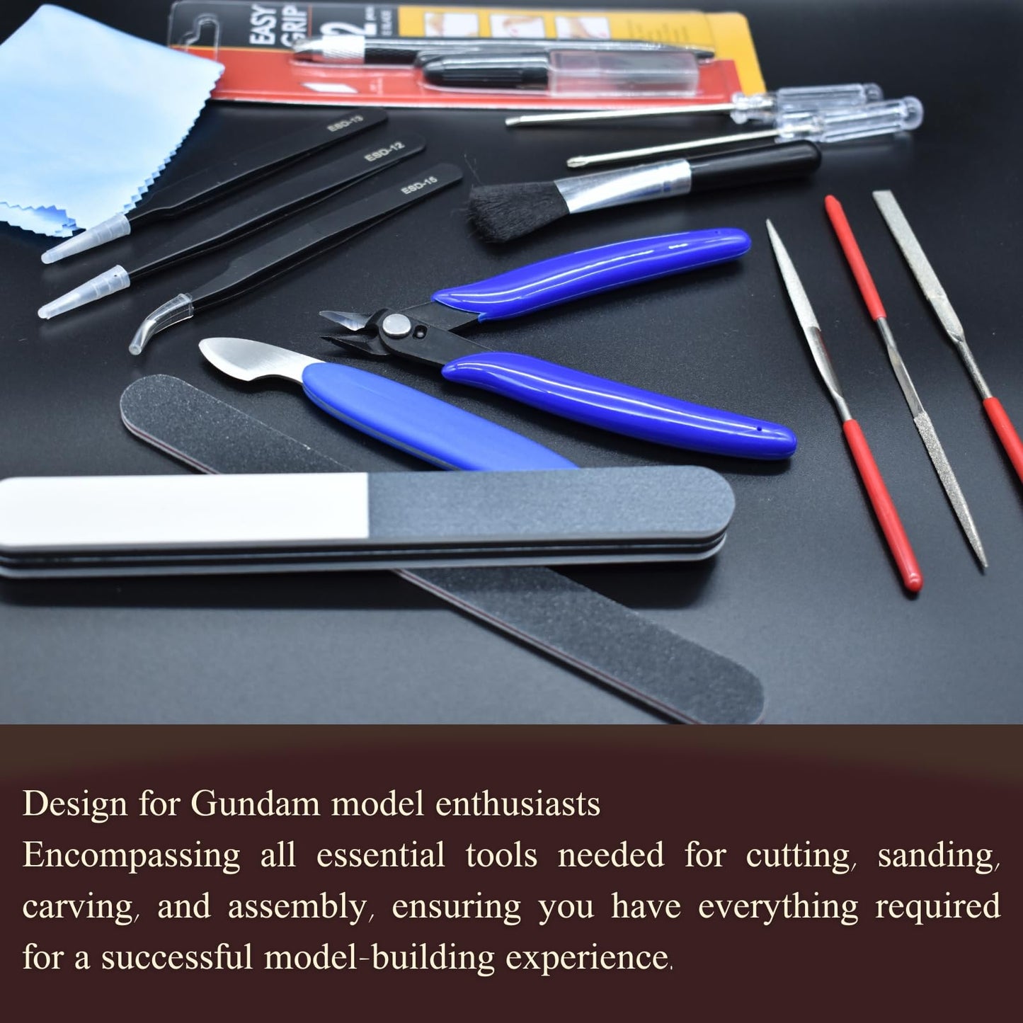 YIRGJERON Gundam Model Tool Kit, 28pcs Adult Hobby Tools Set, Modeler Basic Tools Craft Set for Cars,RV, Airplanes, Buildings, Gundam, Robots Models Repair and Fix