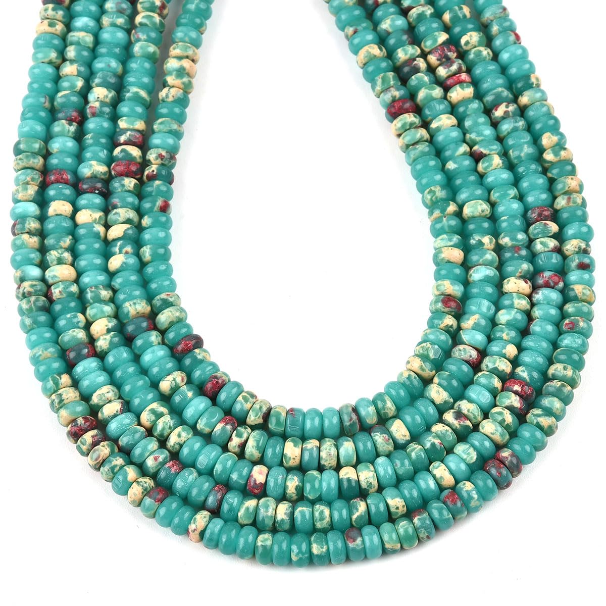 150pcs 4x2mm Green Jasper Disk Rondelle Spacer Stone Semi Precious Gemstone Loose Beads for Jewelry Making 15 Inch