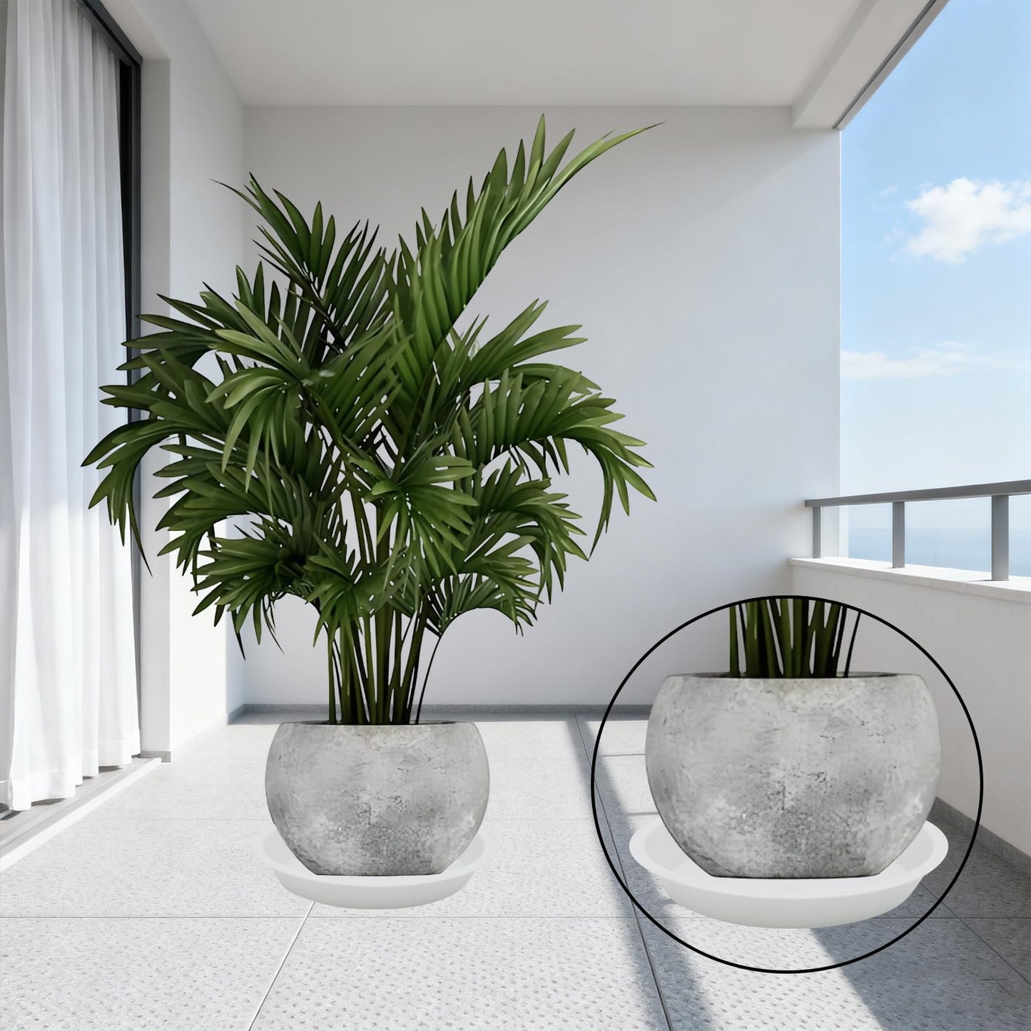 JAKOUE 4 Size Round Plant Saucer,8 Pack Pant Pot Trays, Plant Saucers for Indoors and Outdoors, Seed Starting Tray, Growing Trays,White（4",5",6",8"）