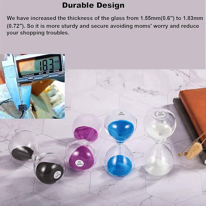 SuLiao Hourglass 3 Minute Sand Timer: 5.1 Inch Gold Clock, Large Sand Watch 3 Min, Hour Glass Sandglass for Kids, Games, Classroom, Home, Desk, Office Decor