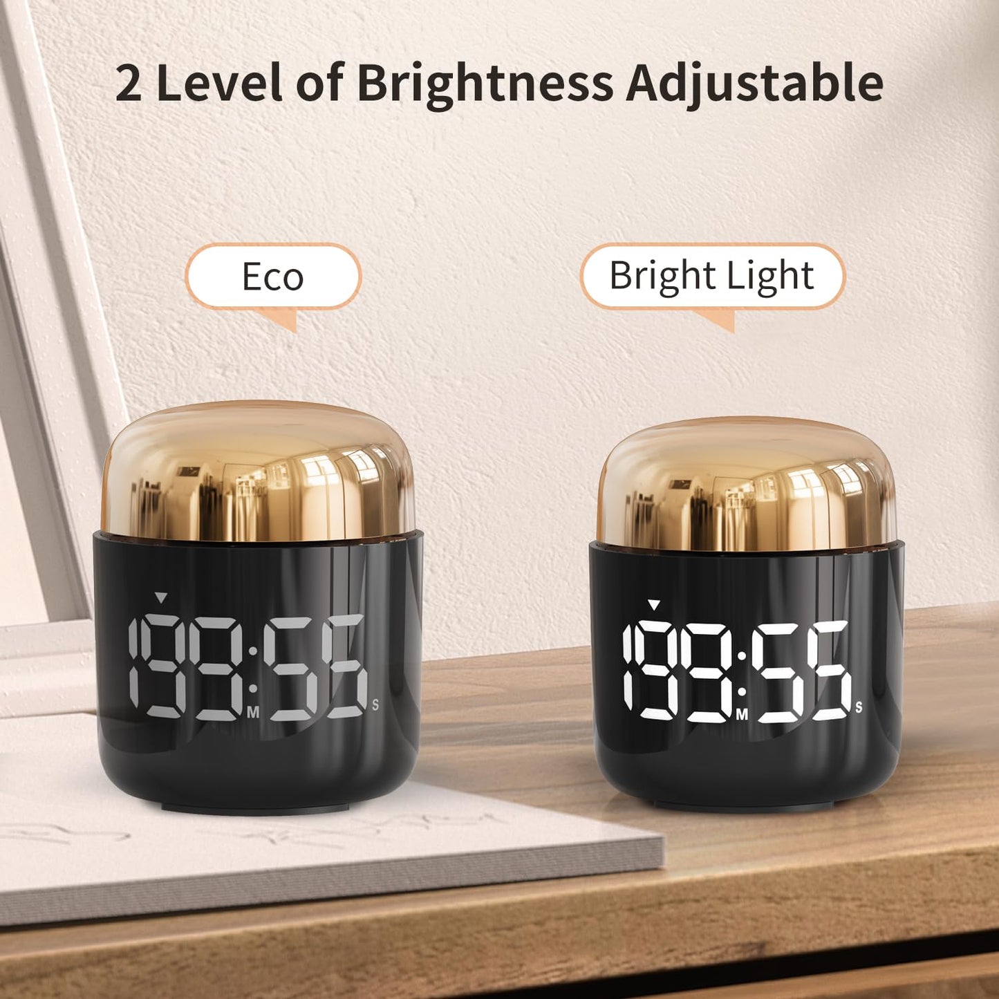 MeesMeek Digital Kitchen Timer,Countdown Countup Timer with Large LED Display Volume Adjustment,Timer for Cooking, Classroom Time for Kids and Teachers. (Gold)