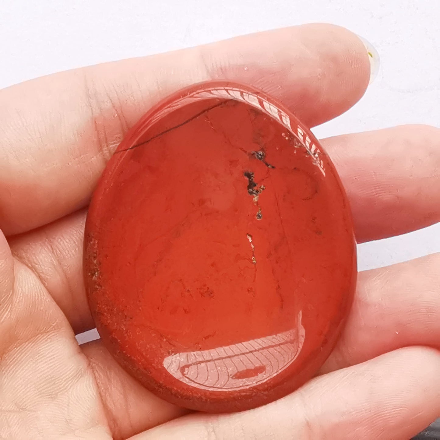 Bacatgem Natural Red Jasper Water Drop Chakra Thumb Worry Stone,Stress Relax Healing Reiki Crystal Pocket Palm Stones