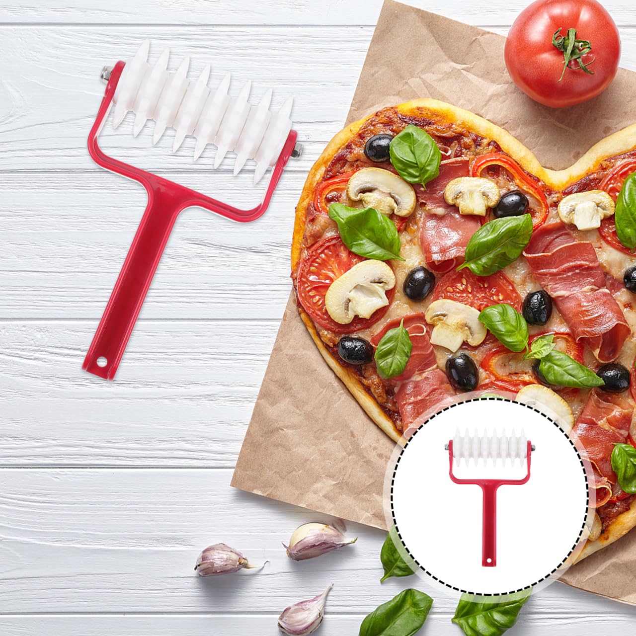 GALPADA Pizza Dough Docker Roller: Pin Puncher Dough Hole Maker Pizza Making Accessories for Home Baking Commercial Kitchen