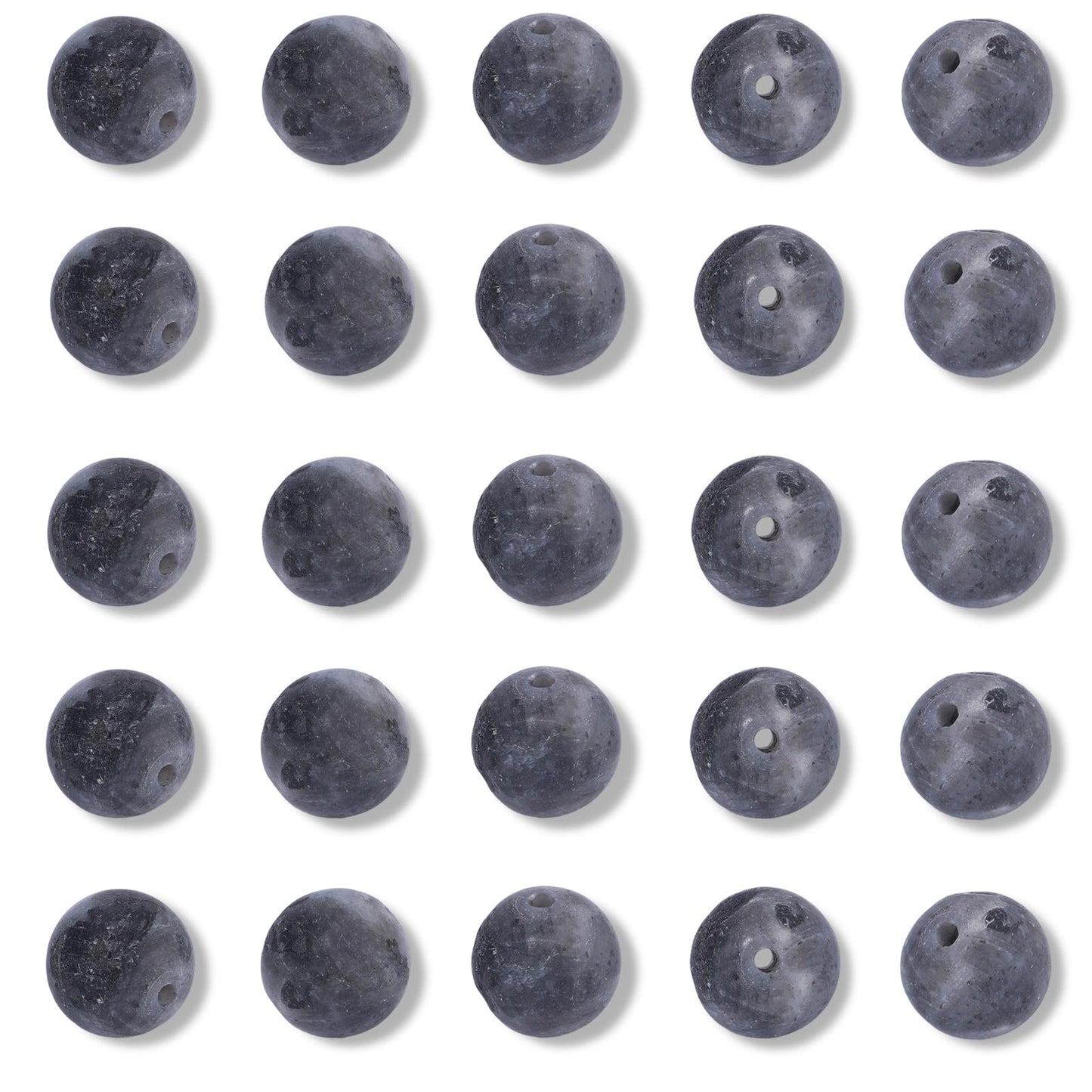 NITOPUPU 100Pcs 8mm Matte Black Flash Obsidian Beads for Jewelry Making, Natural Round Loose Gemstone Stone Bead for Necklace Bracelets, Crafts for Adults with Crystal Stretch Cord
