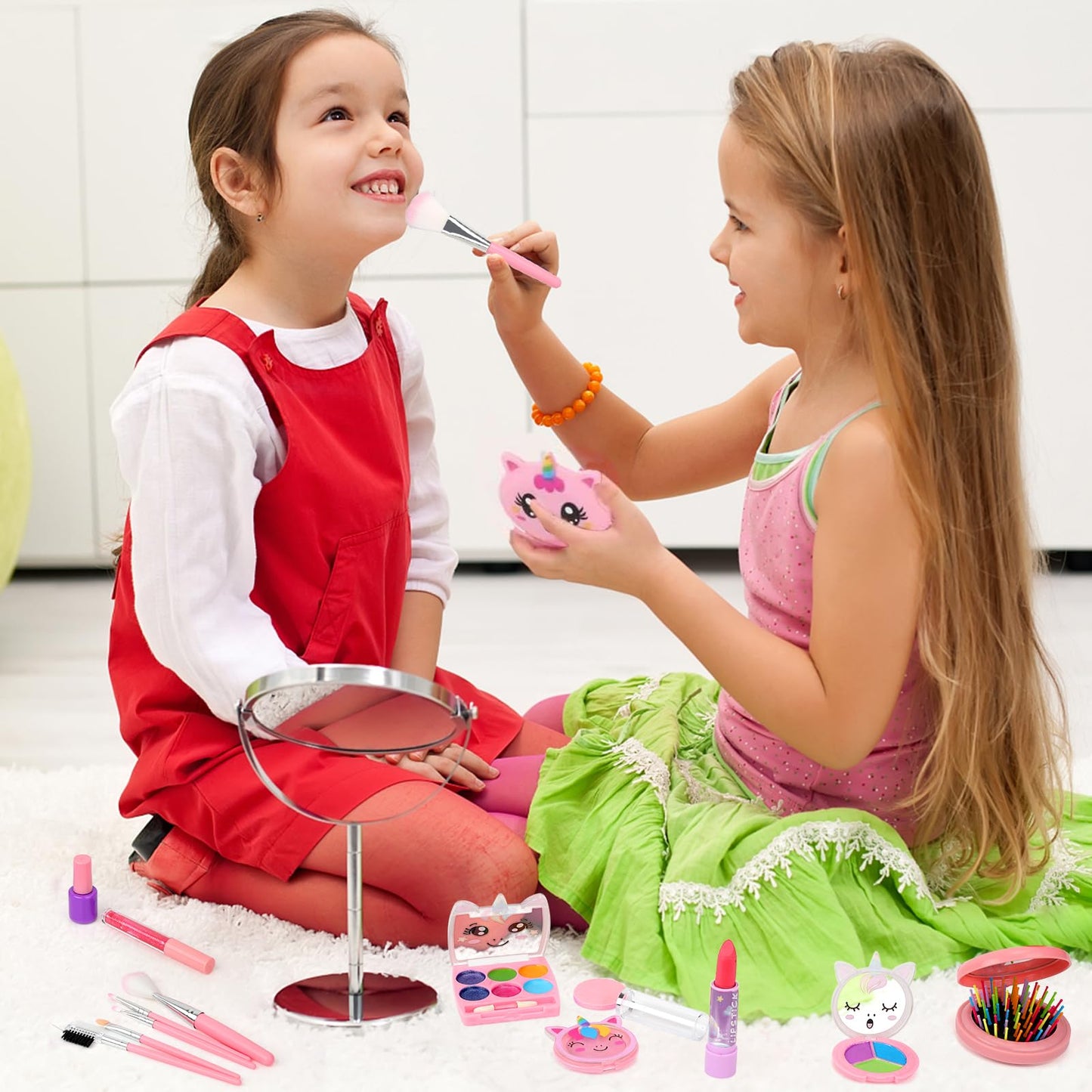Heaning Kids Washable Makeup Girl Toys - Real Makeup Kit Kid Make up Set for Toddlers Children Princess Dress Up Christmas Birthday Gifts Toys for 3 4 5 6 7 8 9 10 11 12 Year Old Girls