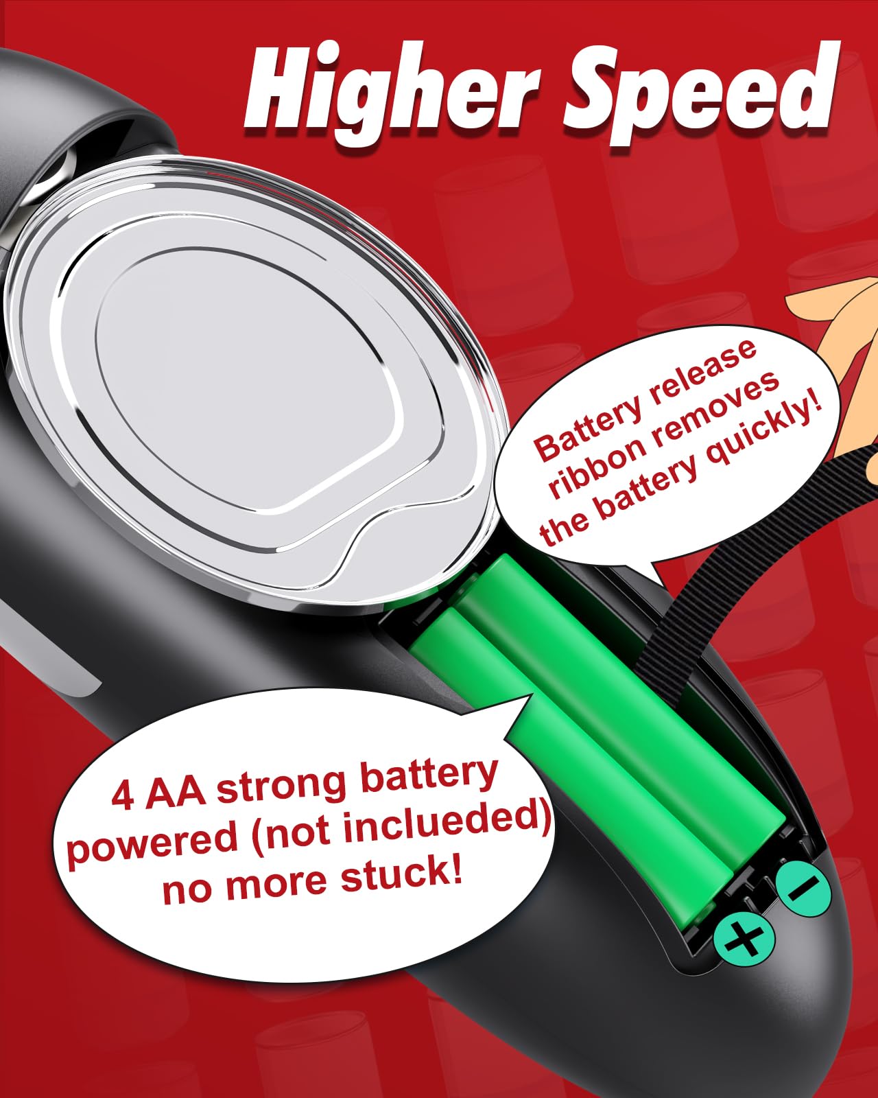 One Touch Electric Can Opener Fits All Can Sizes