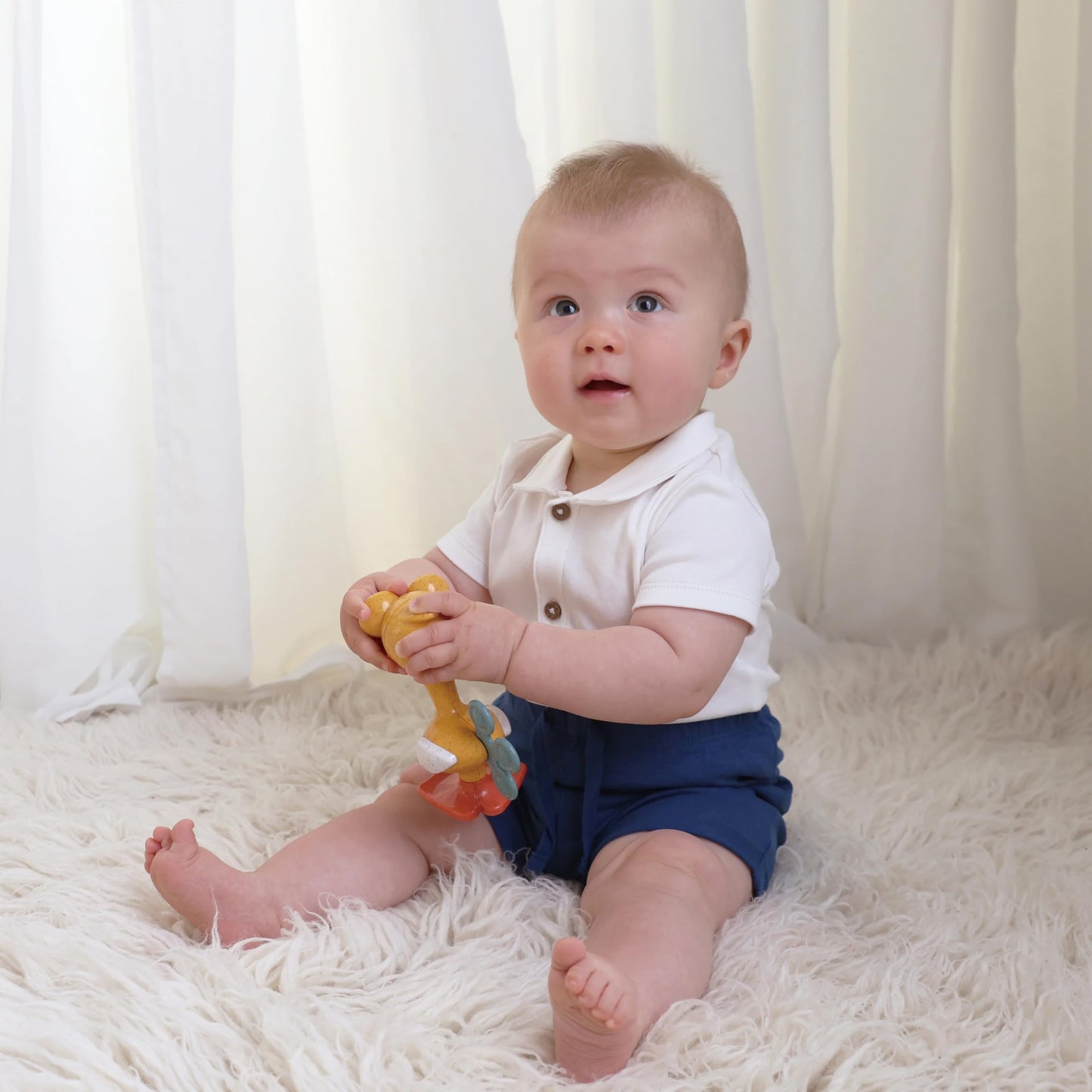 Tolo Crazy Eyed Bird | Interactive Toy for Babies 3+ Months | Movable Eyes, Clicking Head & Feet, Rattling Body, Squeaking Wings | Teething Relief & Developmental Play