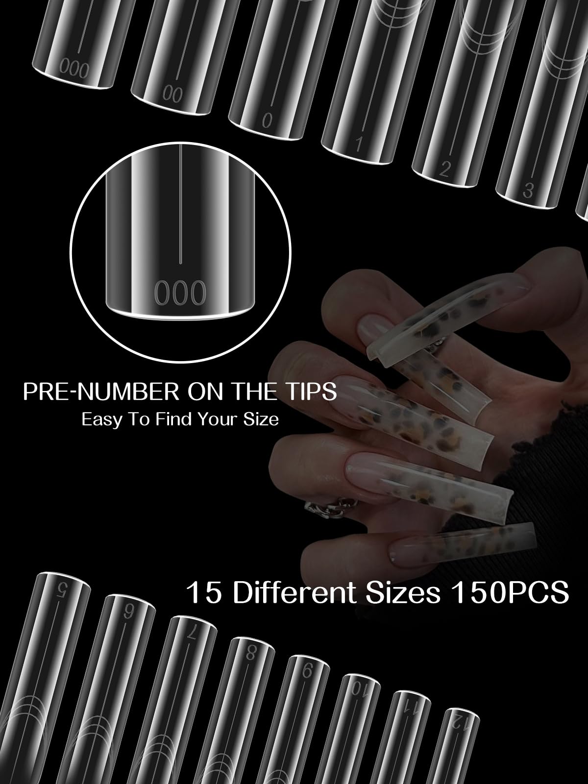 TOROKOM Poly Nail Gel Dual Nail Forms, 150 PCS Poly Nail Gel Square Structure Nail Molds for Builder Gel Poly Extension Gel Nail Art Design Salon&DIY