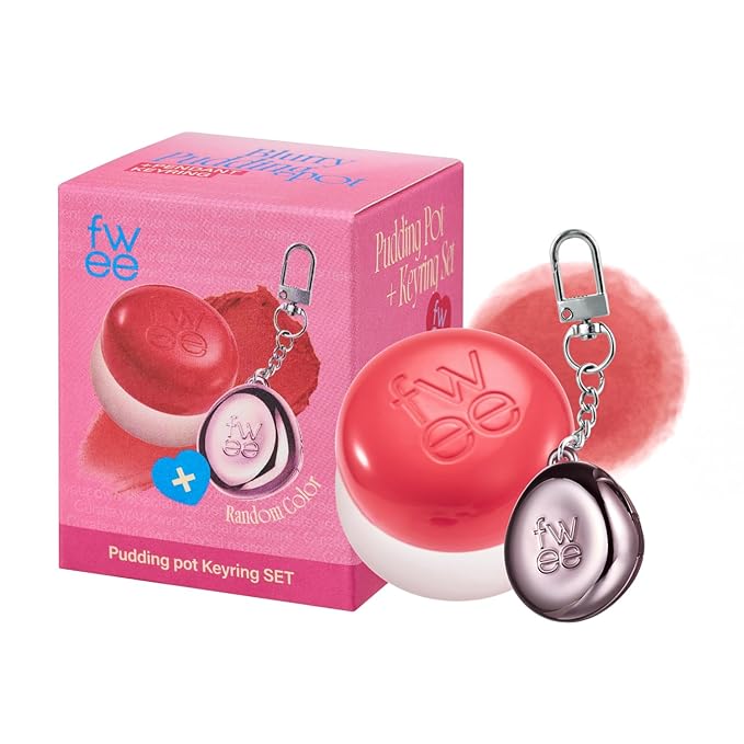 fwee Blurry Pudding Pot + Keychain SET | Airbrushed Blush & Lip, Buildable Pigment, Long-lasting, Lightweight, Easy to Blend, Natural Soft Matte Finish Makeup – Seventeen (Sunny Coral) | 0.17 oz