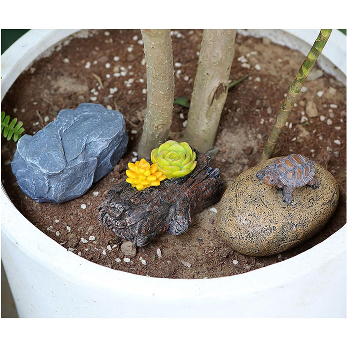 Hidden key Holder, Hide a Spare Key Fake Tree Stump Succulent Planter, Resin Secret Storage Box for Outdoor Garden Yard Patio Landscaping or Geocaching