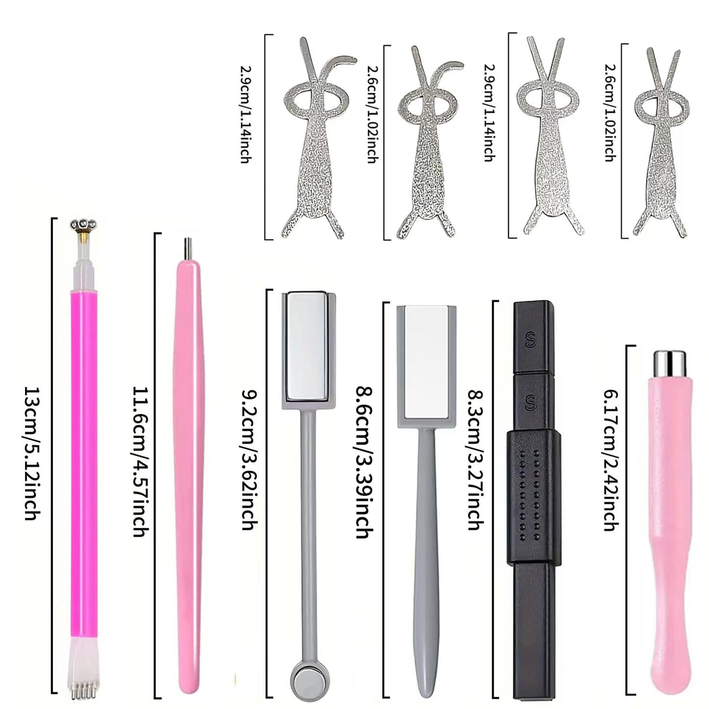 19PCS Cat Eye Nail Magnet Tool Set - Double-Head Magnet Sticks, Heart Shaped Magnets for Cat Eye Gel Nail Polish, Professional Nail Art DIY Accessories for Home Manicure