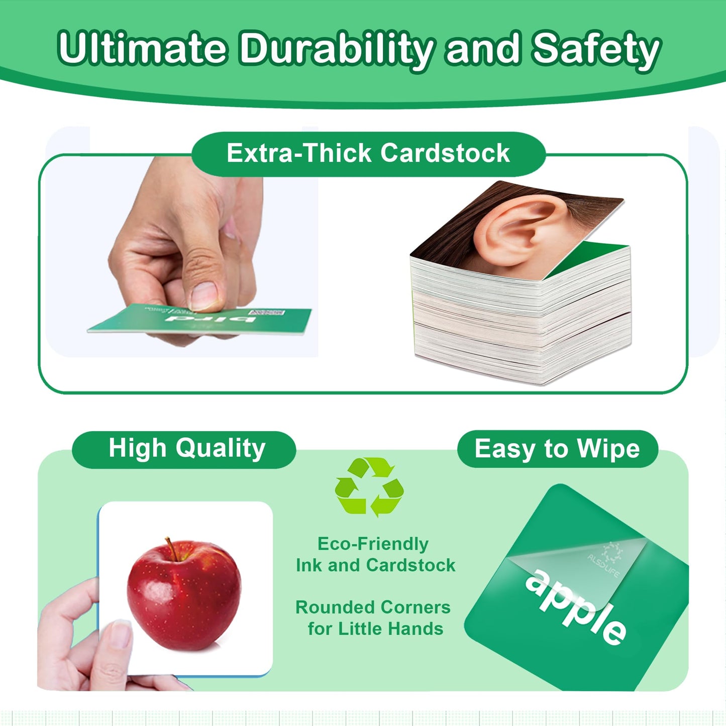ALSOLIFE Thick & Durable Sight Words Flash Cards for Kindergarten，50 First Words Fun Video Flash Cards for Toddlers，Speech Therapy Help Learning & Play Game，Kids Aba Therapy Learning Materials