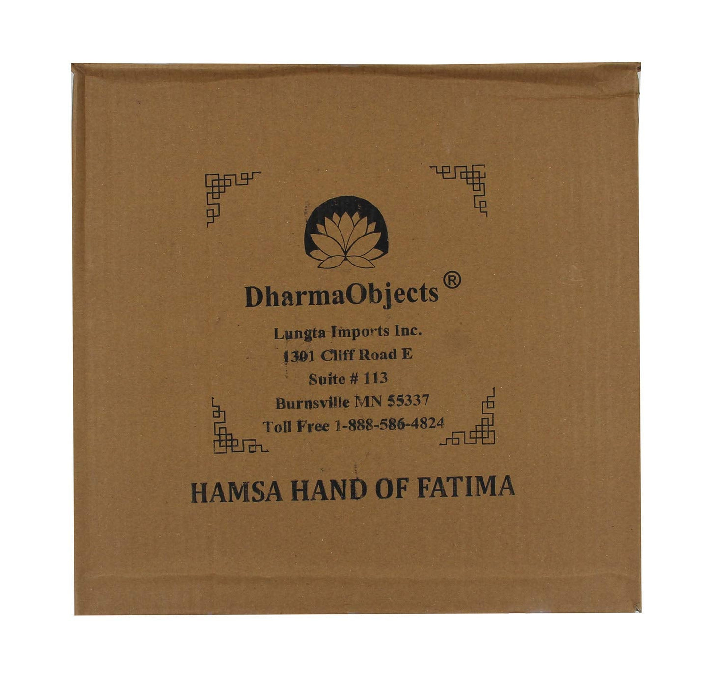 DharmaObjects Handcrafted Hamsa Hand Of Fatima Home Blessing Protection Wooden Rustic Wall Mounted Decor Hanging Art (Brown)
