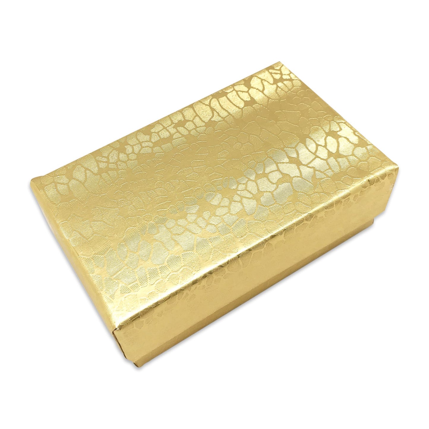 TheDisplayGuys - 25-Pack #21 Cotton Filled Cardboard Paper Jewelry Boxes Gift Case - Gold Foil (2.6" x 1.6" x 1.0") - for Shipping or Storage