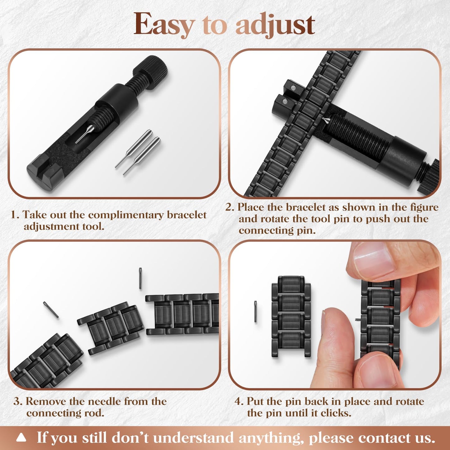 Mahnco Copper Bracelet for Men with Triple-Row Strong Magnets Magnetic Bracelets & Lymphatic Drainage Ring Set with Adjustable Sizing Tool, Magnetic Jewelry Gift (Black)