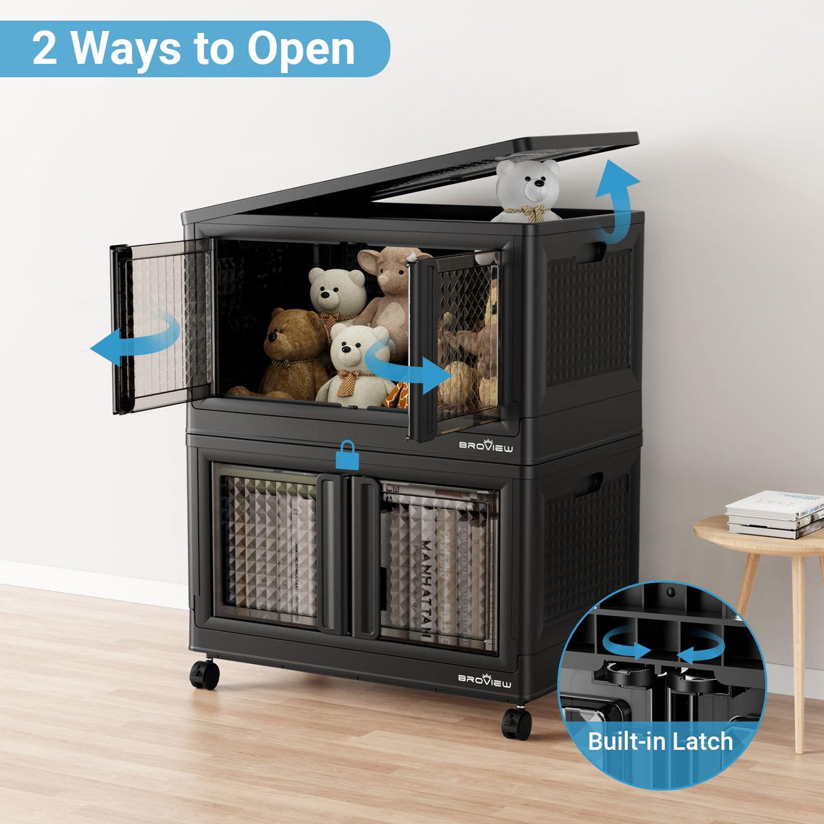 300 Qt Stackable Storage Bins with Lids & Doors (3 Count)