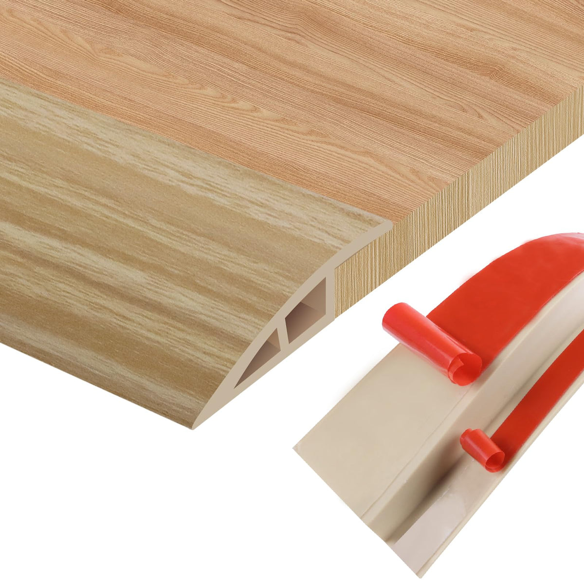Floor Transition Strip Door Threshold 39" Floor Transition Reducer Trim on The Edges Threshold Strip Self Adhesive Suitable for Doorways