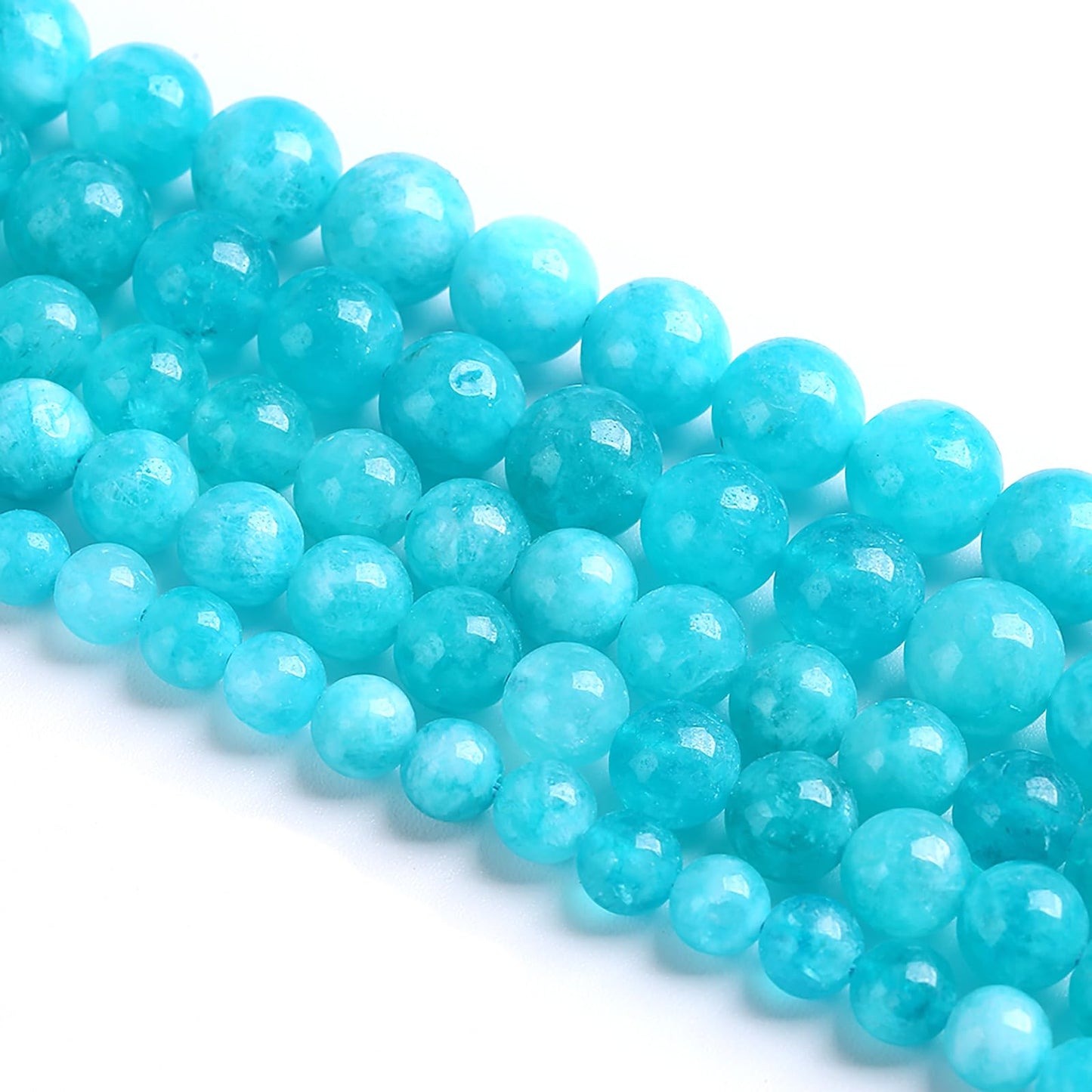 8MM 45PCS Natural Stone Amazonite Chalcedony Beads for Jewelry Making DIY Bracelet