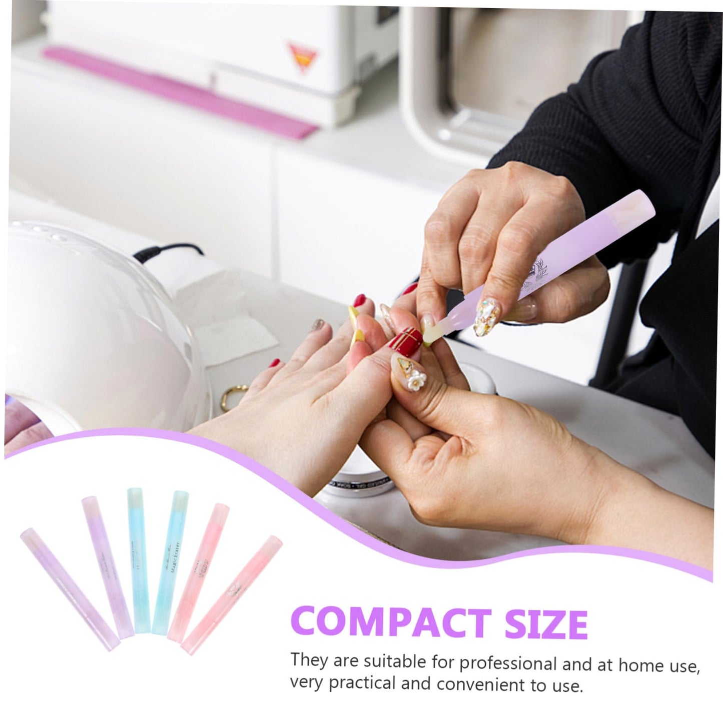 HAKIDZEL 6Pcs Manicure Polish Corrector Pen for Nail Art Polish Removal Fingernail Decontamination Tool with Soft Tip for Beginners and Professional Salon Use