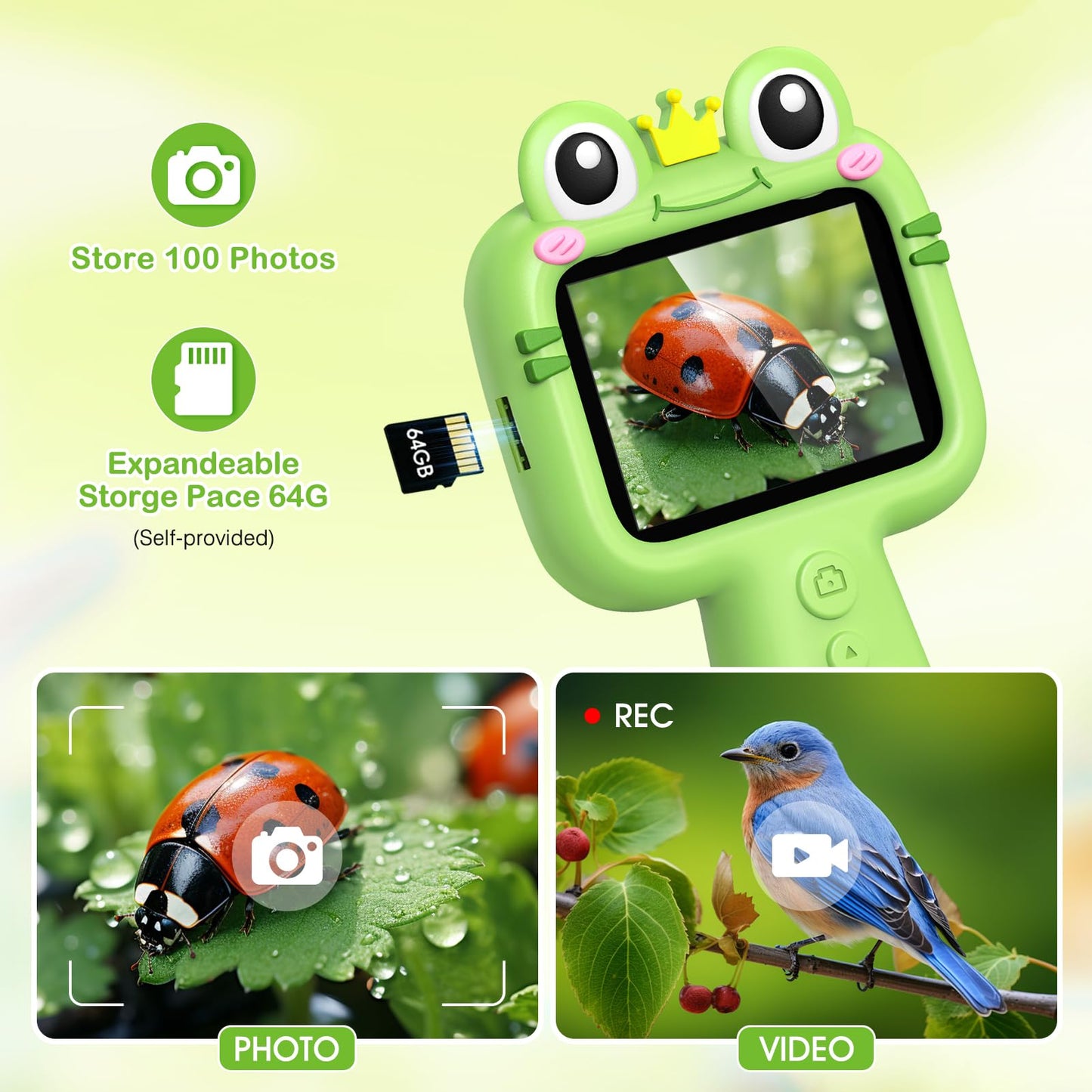 Borescope Camera for Kids - STEM Science Educational Toy for 4-12 Years Old Boys & Girls | Birthday Gift for Outdoor Adventures & Nature Discovery (Green)