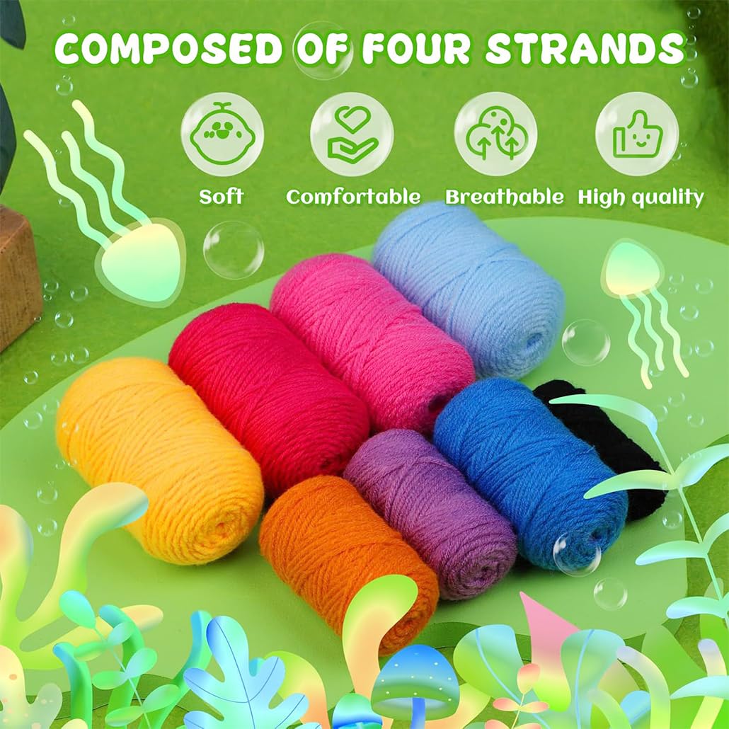 KyeeaDIY Crochet Kit for Beginners, Crochet Starter Kits, Animal Knitting Crocheting Kits with Step-by-Step Video Tutorials, Complete Crochet Kit for Adults Decoration (Jellyfish)