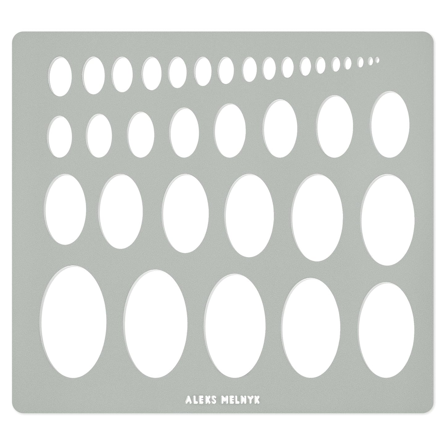 Aleks Melnyk No.210 Metal Ellipse Template, Stencil, Geometric Template, Ellipse Master, Art Oval Tool, Isometric Drawing, Lapidary, Cabochons, Geometric Ruler, Jewelry Oval