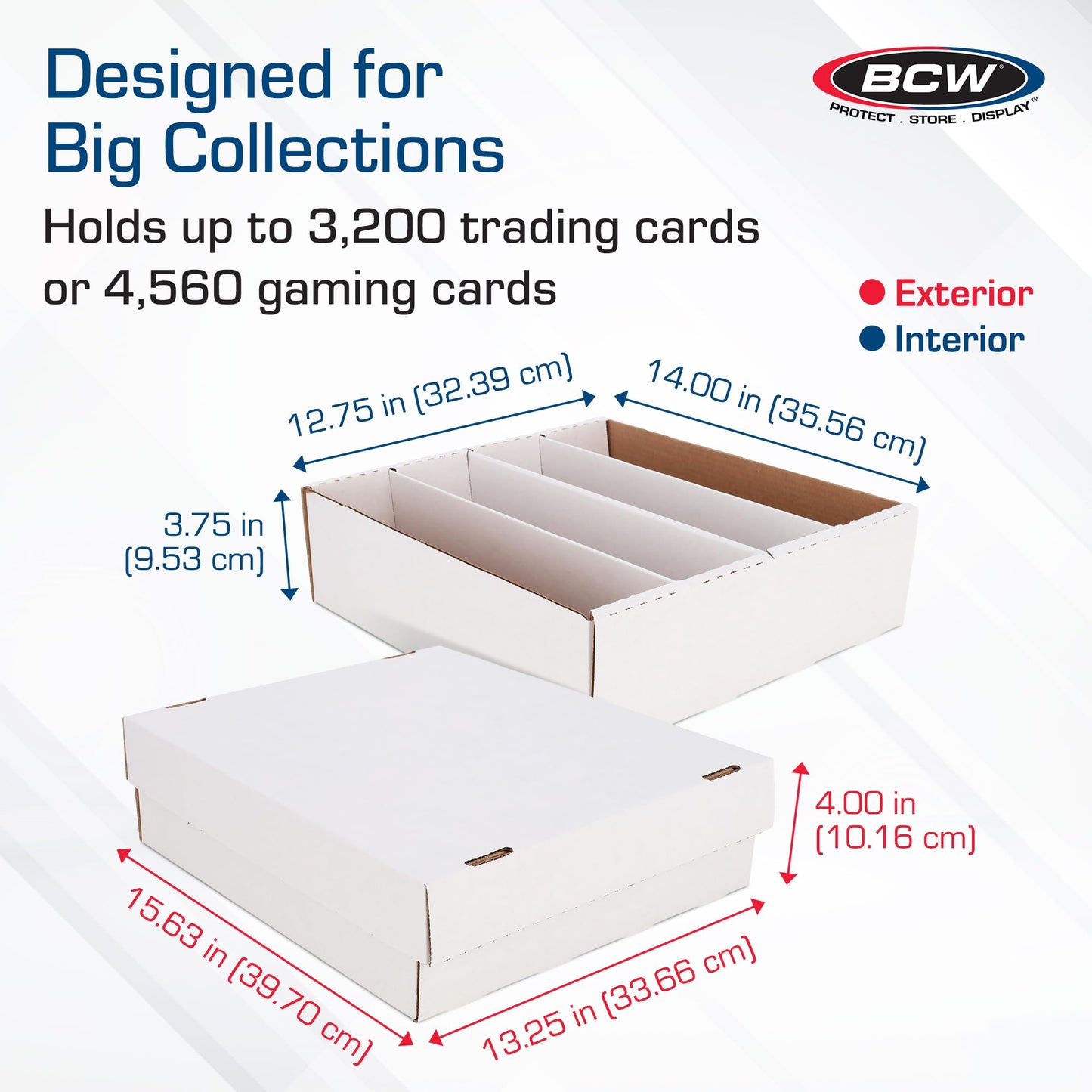 BCW Monster Box - 2ct Trading Card Storage Box | Holds 3200 Cards | Sports & TCG Card Organizer