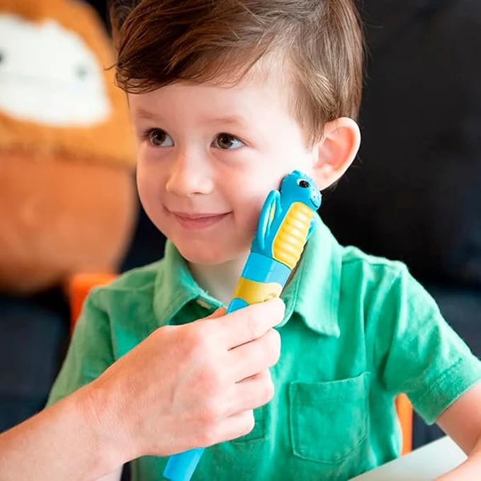 TalkTools Jiggler - Oral Facial Massager - Sensory Awareness Tool for Jaw and Lips | Improve Speech and Feeding Skills | Calming Motor for Kids - Dragon/Frog - Set of 2