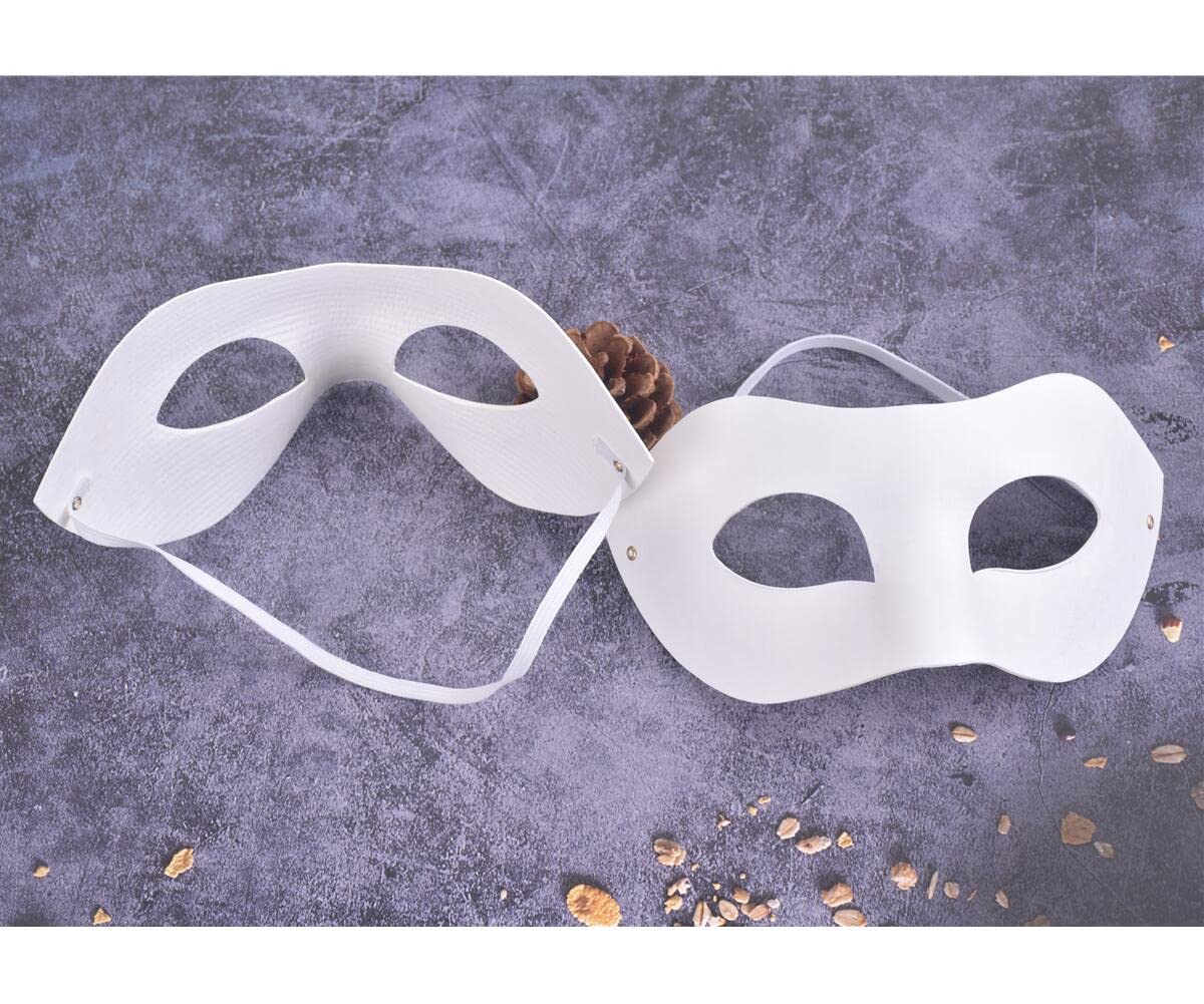 RUSVNO 20 Pieces Paper Mache Art Masks DIY Blank Paintable Paper Mask White Masquerade Masks
