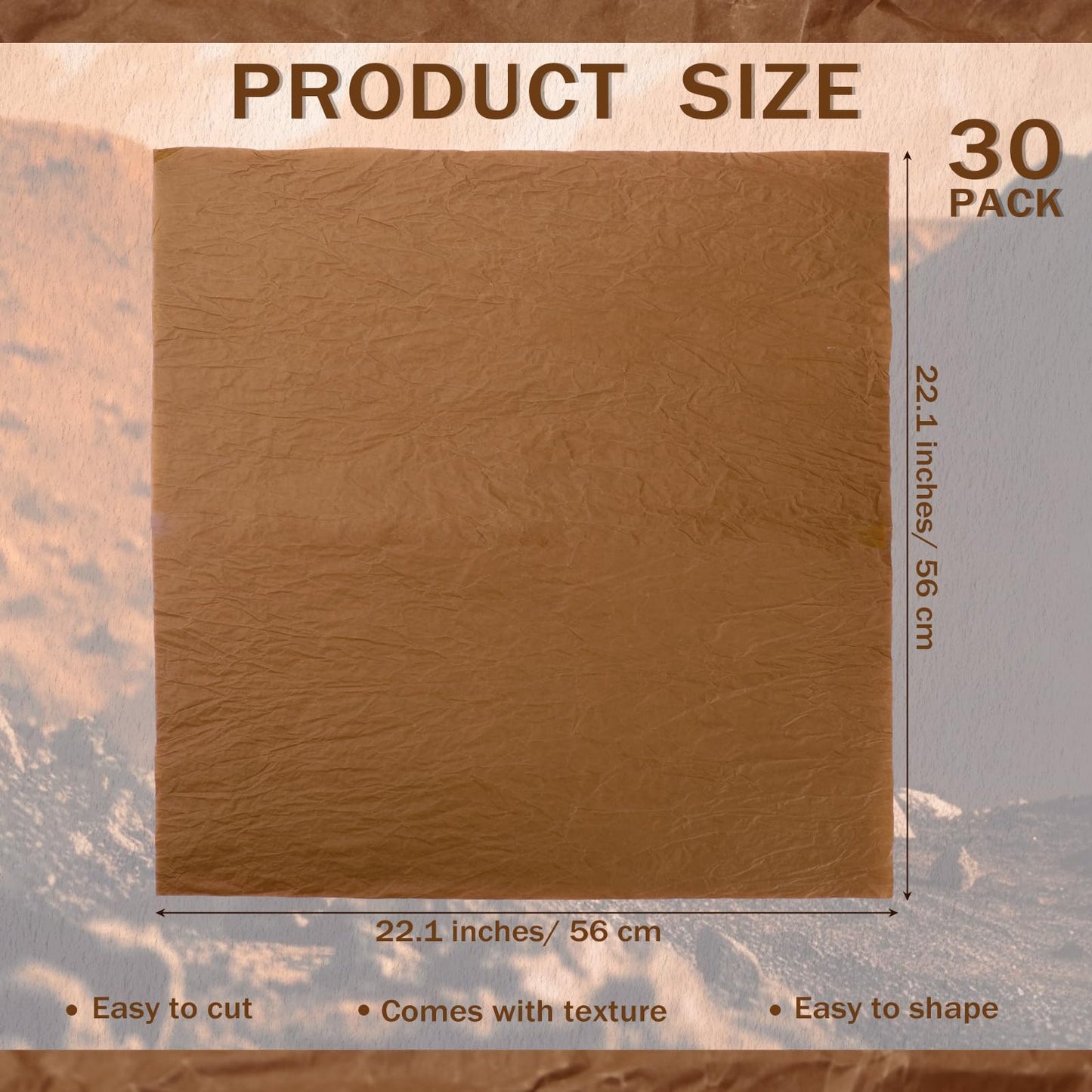 Maitys 30 Sheets Vbs 2026 Space Decorations Rock Paper Craft Galaxy Decor 22'' Brown Paper Sheets for Vacation Bible School Sunday School Craft Projects Party Backdrop Supplies