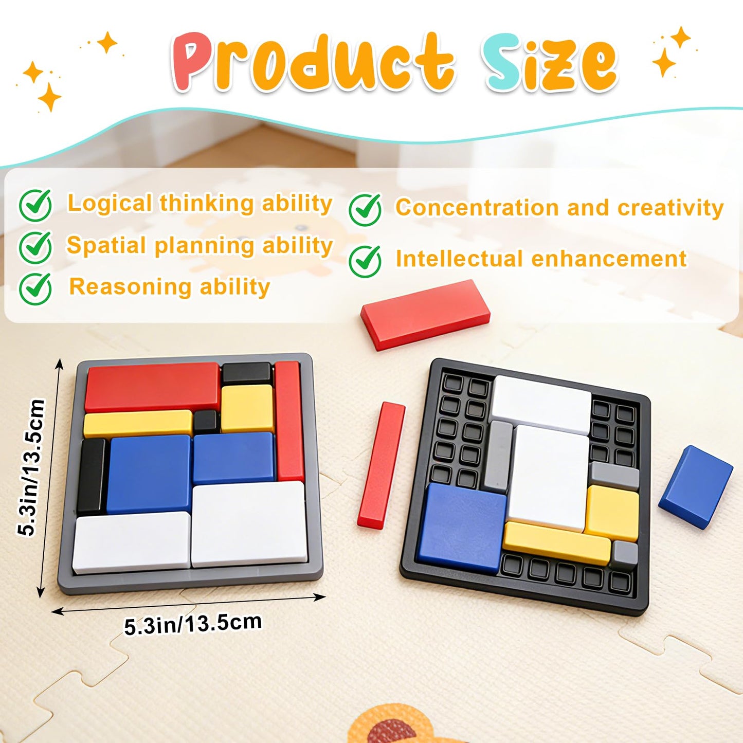 2 Pcs Logic Puzzle Brain Teaser Game for Adults, 88 Challenges 4 Difficulty Levels Logic Puzzles, Portable STEM Educational Thinking Game Toy for Classroom, Family Brain Training