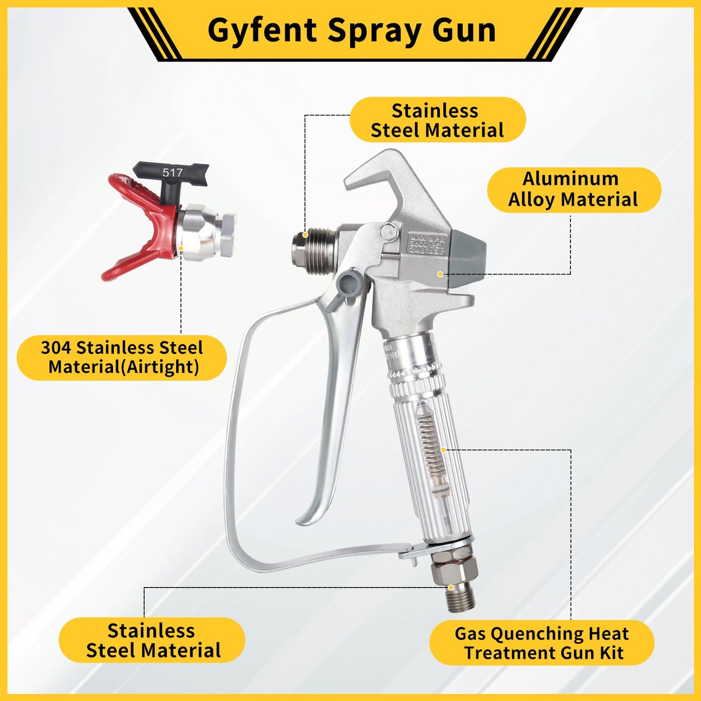 23 Pcs 3600PSI Paint Sprayer Gun Kits,with 50Ft High Pressure Hose,Extension Pole & Spray Tips & Filters &Nozzle Seat etc,Compatible With Graco 390 395 490 495 595 695 795 1095 Airless Sprayer
