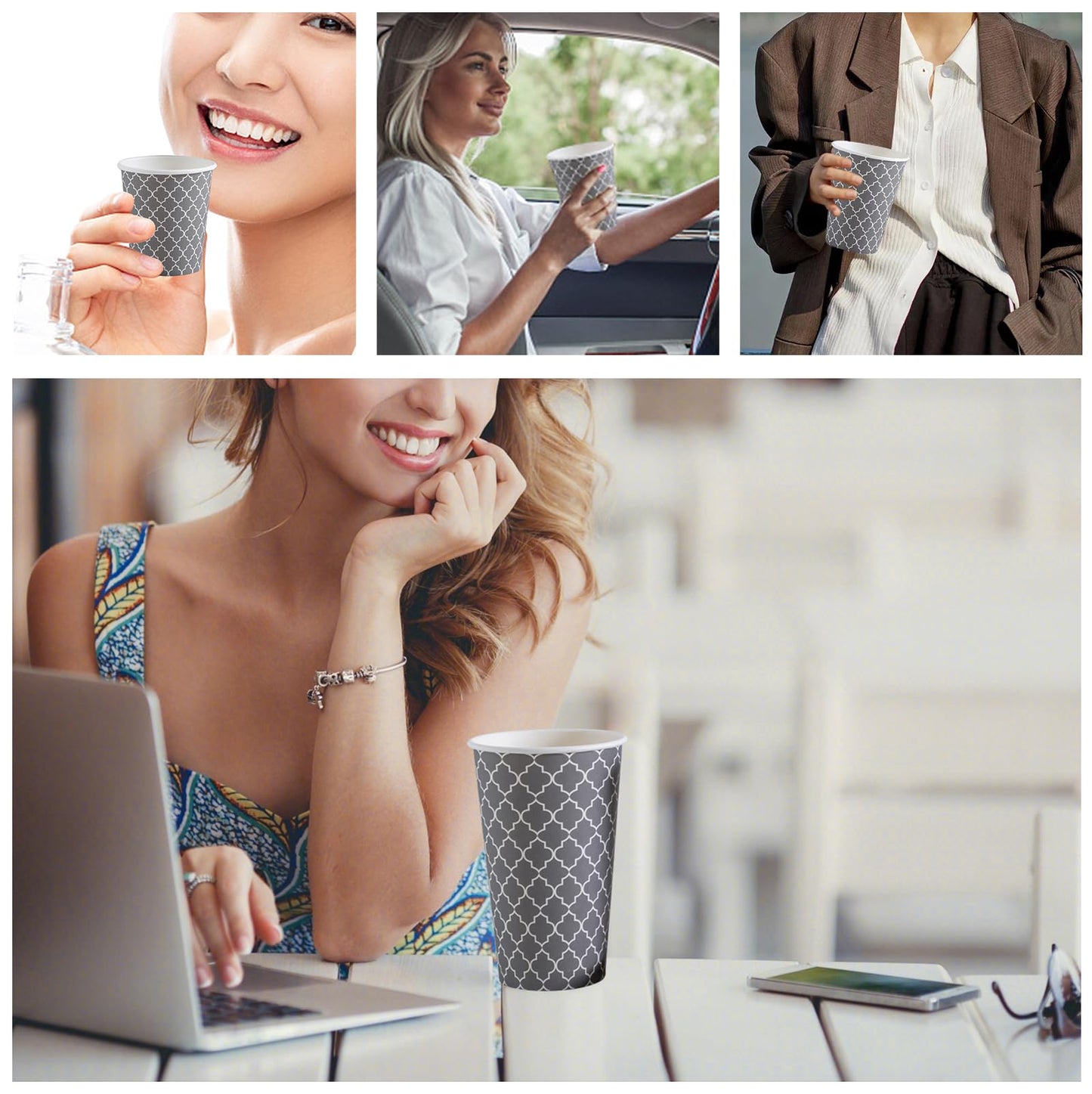 Lamosi Coffee Cups 12 oz 180 Pack, Disposable Paper Coffee Cups, Disposable Cups,12 oz Hot Cup,12oz Paper Insulated Cup for Cold Hot Drinks (No Lids)