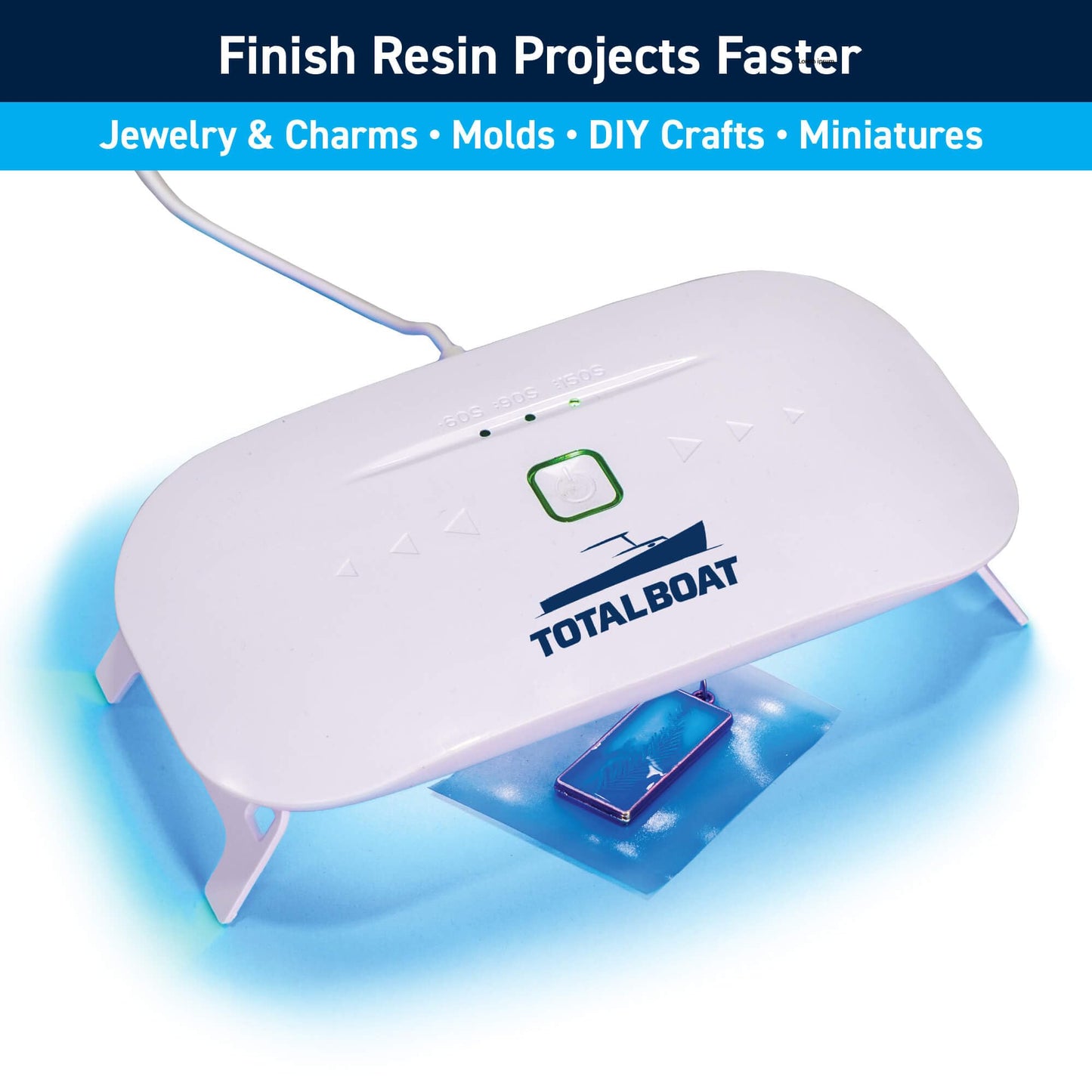 TotalBoat UV Light for Resin Curing | 36W Large UV Resin Lamp with Timer Settings (60s, 90s, 150s) and 24 LEDs for Fast, Even Cures | Use for Jewelry, Crafts, Molds, Decor, and DIY Projects