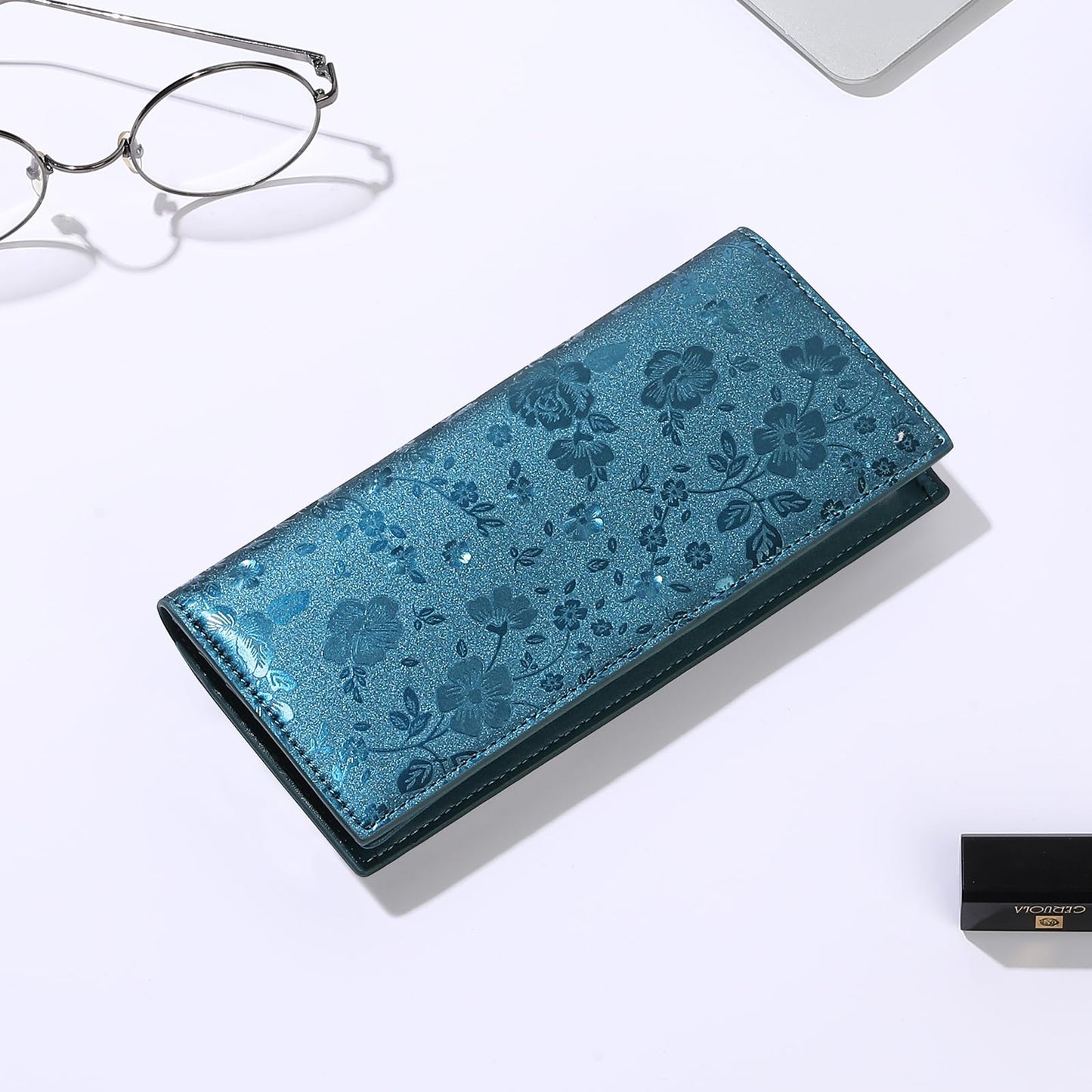 GOIACII Wallet Women RFID Blocking Thin Leather Clutch Credit Card Holder